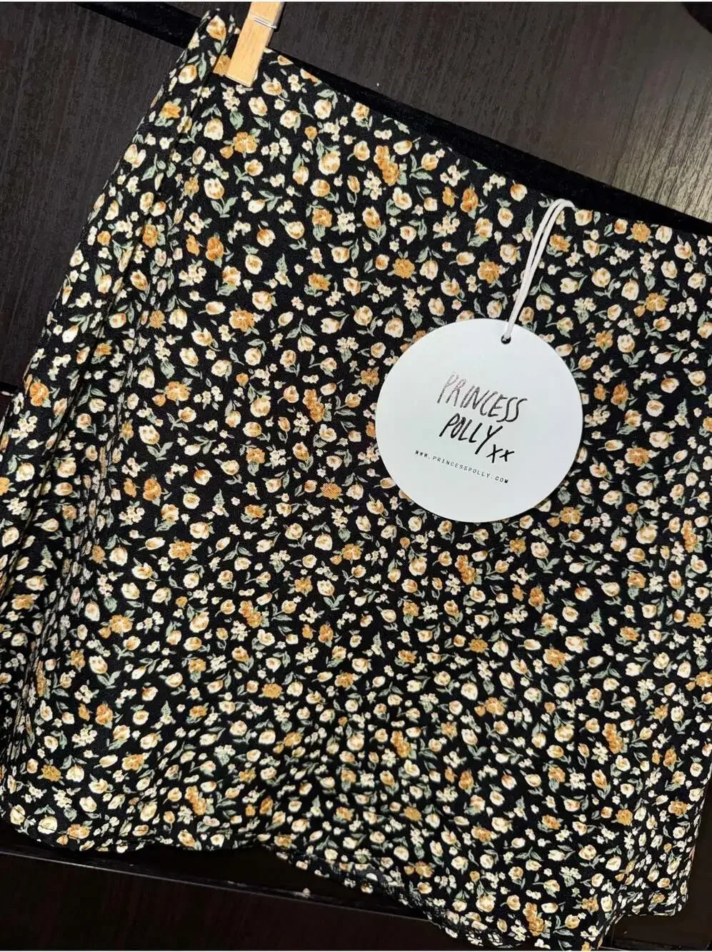 Princess Polly Black Floral Mini Skirt Size US 2